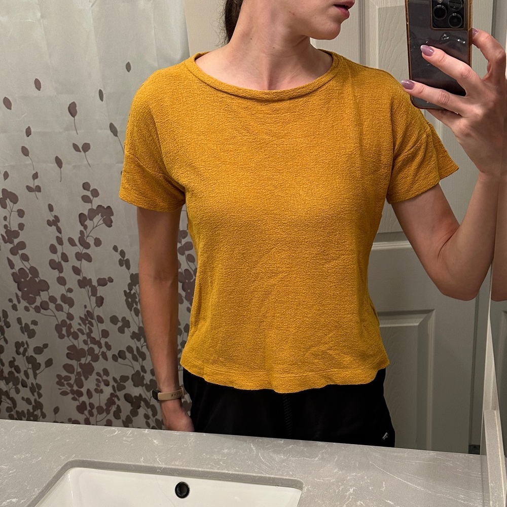 Loft Mustard Yellow textured Women's Top